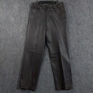 XLD Leather Pants Mens 32x30 Dark Brown Straight Leg 100% Genuine Leather